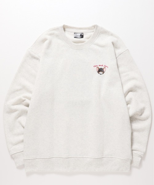 Tom&Jerry(トムアンドジェリー)の「【TOM & JERRY/トムとジェリー】裏起毛サガラ刺繍スウェット(スウェット・メンズ・スミクロ/オフホワイト/グリーン/オートミール・LARGE/MEDIUM)」の9枚目の写真