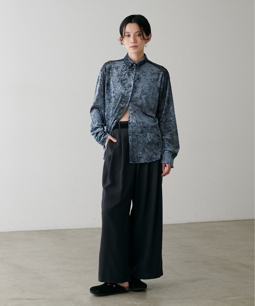 LARUTA（ラルータ）の「【LARUTA】シアーメッシュベロアシャツ（シャツ 