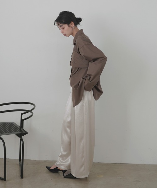 セール】サテンタックワイドパンツ（スラックス）｜LIAN（リアン）の