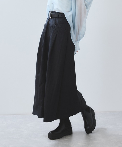 VIS（ビス）の「ウエスト切替デザインフレアスカート（スカート・レディース・ブラック/オフホワイト・FREE）」の19枚目の写真