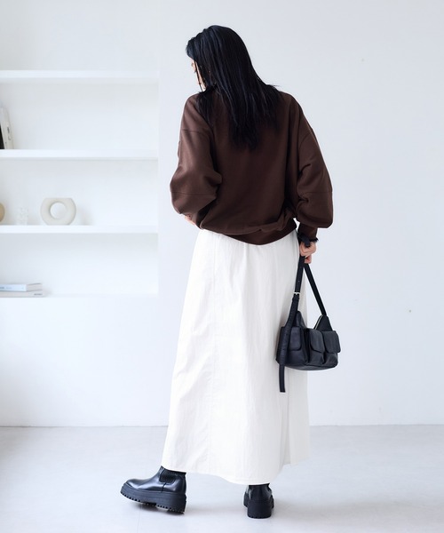 VIS（ビス）の「ウエスト切替デザインフレアスカート（スカート・レディース・ブラック/オフホワイト・FREE）」の10枚目の写真