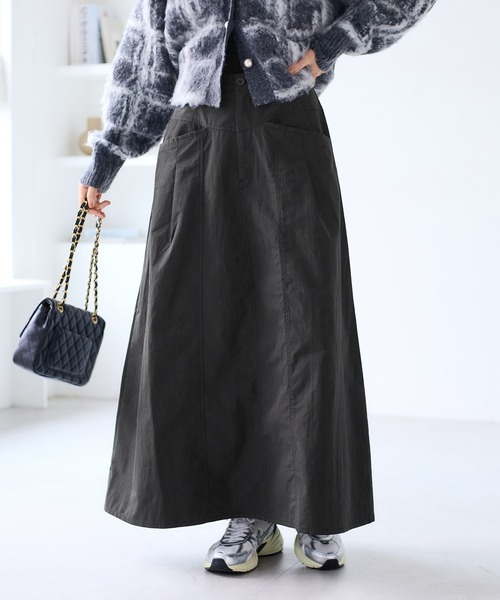 VIS（ビス）の「ウエスト切替デザインフレアスカート（スカート・レディース・ブラック/オフホワイト・FREE）」の16枚目の写真