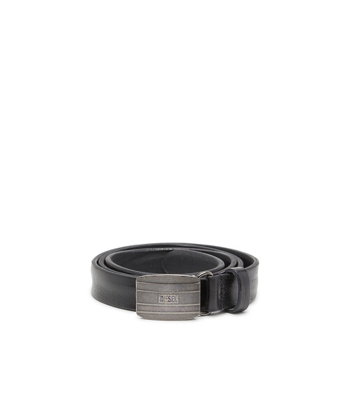 DIESEL(ディーゼル)の「メンズ レザーベルト DIESEL LOGO B-BISCOTTO STRIPED(ベルト・メンズ・ブラック/ダークブラウン・95/80/90/85/100)」の8枚目の写真