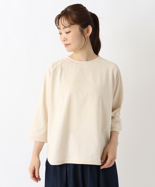 one'sterrace（ワンズテラス）の「ゆったり ラグラン7分袖プルオーバー（Tシャツ/カットソー・レディース・ブルー系その他7/ピンク系9/グレー系その他7/アイボリー系8/ブラック系8・02）」の3枚目の写真