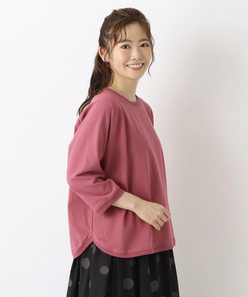 one'sterrace（ワンズテラス）の「ゆったり ラグラン7分袖プルオーバー（Tシャツ/カットソー・レディース・ブルー系その他7/ピンク系9/グレー系その他7/アイボリー系8/ブラック系8・02）」の5枚目の写真