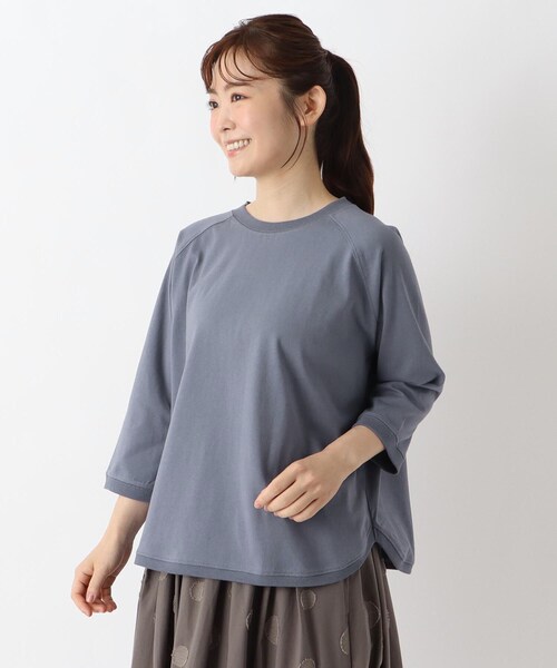 one'sterrace（ワンズテラス）の「ゆったり ラグラン7分袖プルオーバー（Tシャツ/カットソー・レディース・ブルー系その他7/ピンク系9/グレー系その他7/アイボリー系8/ブラック系8・02）」の4枚目の写真