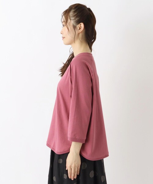 one'sterrace（ワンズテラス）の「ゆったり ラグラン7分袖プルオーバー（Tシャツ/カットソー・レディース・ブルー系その他7/ピンク系9/グレー系その他7/アイボリー系8/ブラック系8・02）」の7枚目の写真