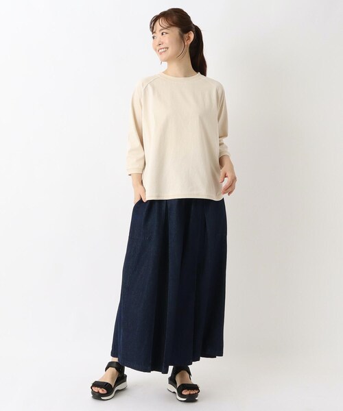 one'sterrace（ワンズテラス）の「ゆったり ラグラン7分袖プルオーバー（Tシャツ/カットソー・レディース・ブルー系その他7/ピンク系9/グレー系その他7/アイボリー系8/ブラック系8・02）」の14枚目の写真