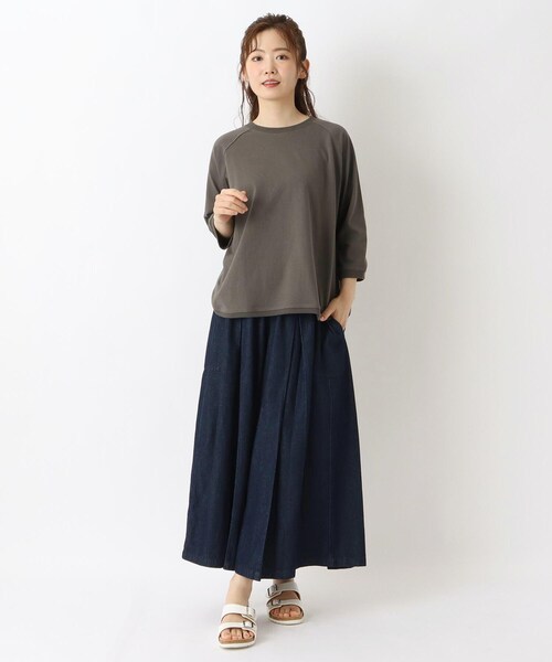 one'sterrace（ワンズテラス）の「ゆったり ラグラン7分袖プルオーバー（Tシャツ/カットソー・レディース・ブルー系その他7/ピンク系9/グレー系その他7/アイボリー系8/ブラック系8・02）」の16枚目の写真