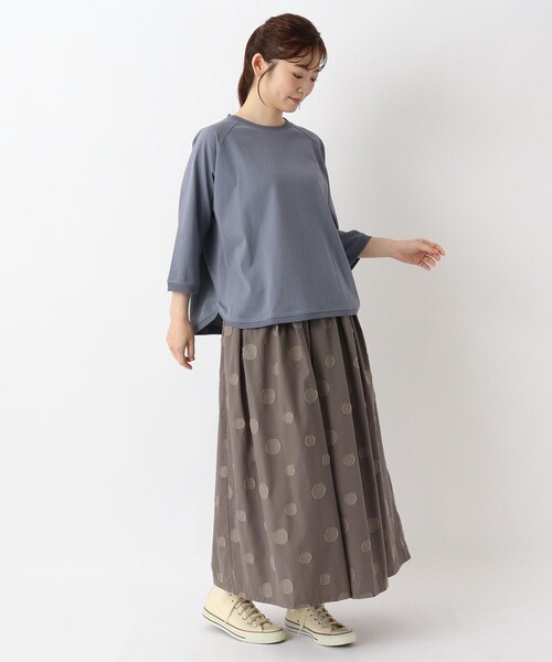 one'sterrace（ワンズテラス）の「ゆったり ラグラン7分袖プルオーバー（Tシャツ/カットソー・レディース・ブルー系その他7/ピンク系9/グレー系その他7/アイボリー系8/ブラック系8・02）」の20枚目の写真