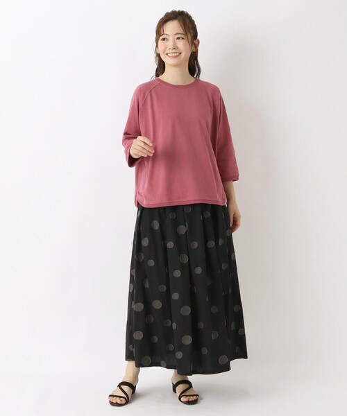 one'sterrace（ワンズテラス）の「ゆったり ラグラン7分袖プルオーバー（Tシャツ/カットソー・レディース・ブルー系その他7/ピンク系9/グレー系その他7/アイボリー系8/ブラック系8・02）」の22枚目の写真