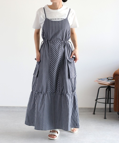 cepo（セポ）の「カーゴキャミワンピース（ワンピース・レディース・ブルー系/ブラウン系・M）」の2枚目の写真