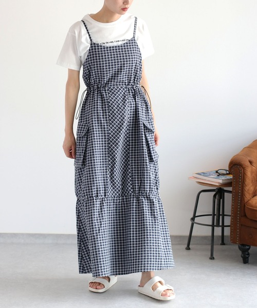 cepo（セポ）の「カーゴキャミワンピース（ワンピース・レディース・ブルー系/ブラウン系・M）」の22枚目の写真