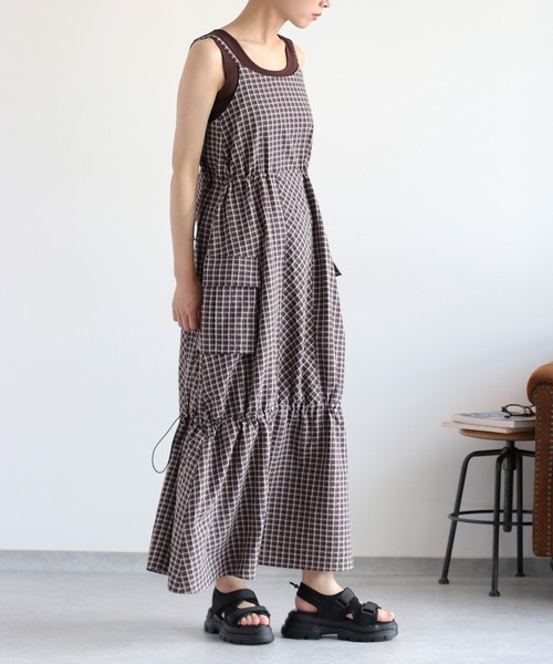 cepo（セポ）の「カーゴキャミワンピース（ワンピース・レディース・ブルー系/ブラウン系・M）」の9枚目の写真