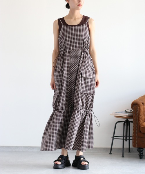 cepo（セポ）の「カーゴキャミワンピース（ワンピース・レディース・ブルー系/ブラウン系・M）」の12枚目の写真