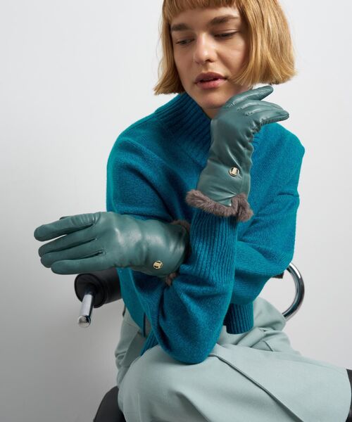 ランバン　レザー手袋　ブルーグレー セール】レザーグローブ（手袋）｜LANVIN en Bleu（ランバンオンブルー