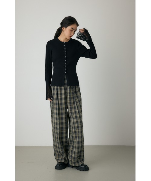 crie conforto(クリーコンフォルト)の「スリーブシアーリブカーディガン 冬服 / 長袖 / 羽織り(カーディガン/ボレロ・レディース・ブラック/マスタード/オフホワイト・FREE)」の10枚目の写真