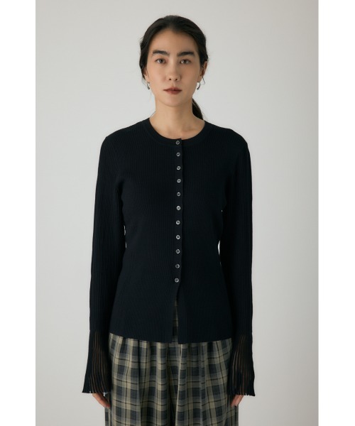crie conforto(クリーコンフォルト)の「スリーブシアーリブカーディガン 冬服 / 長袖 / 羽織り(カーディガン/ボレロ・レディース・ブラック/マスタード/オフホワイト・FREE)」の14枚目の写真