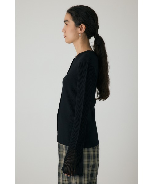 crie conforto(クリーコンフォルト)の「スリーブシアーリブカーディガン 冬服 / 長袖 / 羽織り(カーディガン/ボレロ・レディース・ブラック/マスタード/オフホワイト・FREE)」の15枚目の写真