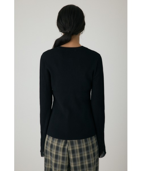 crie conforto(クリーコンフォルト)の「スリーブシアーリブカーディガン 冬服 / 長袖 / 羽織り(カーディガン/ボレロ・レディース・ブラック/マスタード/オフホワイト・FREE)」の16枚目の写真