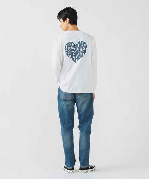 BEAMS HEART（ビームスハート）の「【ユニセックス】ハート スター バックプリント ロング スリーブ Tシャツ（Tシャツ/カットソー・メンズ・チャコールグレー/ホワイト・M/L/XL/S）」の3枚目の写真