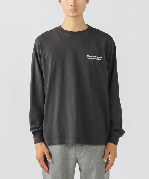 BEAMS HEART（ビームスハート）の「【ユニセックス】ハート スター バックプリント ロング スリーブ Tシャツ（Tシャツ/カットソー・メンズ・チャコールグレー/ホワイト・M/L/XL/S）」の10枚目の写真