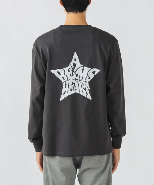 BEAMS HEART（ビームスハート）の「【ユニセックス】ハート スター バックプリント ロング スリーブ Tシャツ（Tシャツ/カットソー・メンズ・チャコールグレー/ホワイト・M/L/XL/S）」の12枚目の写真