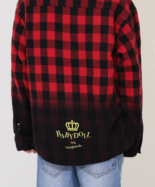 BABYDOLL(ベビードール)の「親子お揃い グランジ フランネルシャツ 0838K(シャツ/ブラウス・キッズ・ホワイト/レッド・110cm/120cm/130cm/140cm/150cm/90cm/100cm)」の16枚目の写真