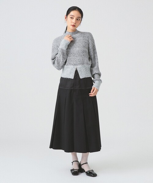 Ray BEAMS（レイビームス）の「メランジ リブ ハイネック ニット（ニット/セーター・レディース・シルバー/ブルー系その他2・ONE SIZE）」の3枚目の写真