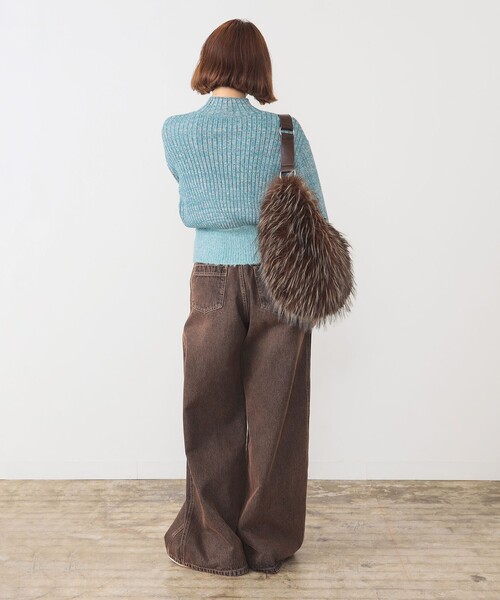 Ray BEAMS（レイビームス）の「メランジ リブ ハイネック ニット（ニット/セーター・レディース・シルバー/ブルー系その他2・ONE SIZE）」の7枚目の写真