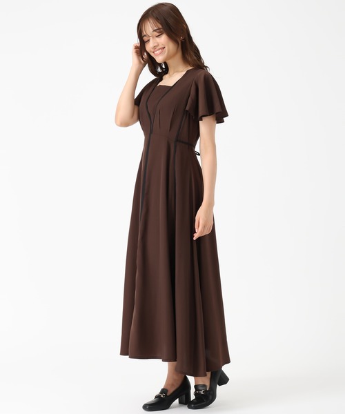MISCH MASCH(ミッシュマッシュ)の「パイピングアソートワンピース(ワンピース・レディース・ホワイト/ブラウン/ブラック・M/S)」の6枚目の写真