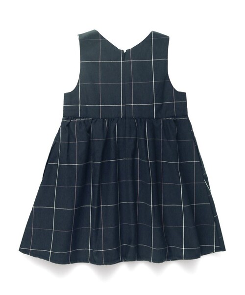 BRANSHES（ブランシェス）の「【おそろい】チェックジャンパースカート（ジャンパースカート・キッズ・ベージュ/ネイビー・100/120/140/130/90/80/110/150）」の12枚目の写真