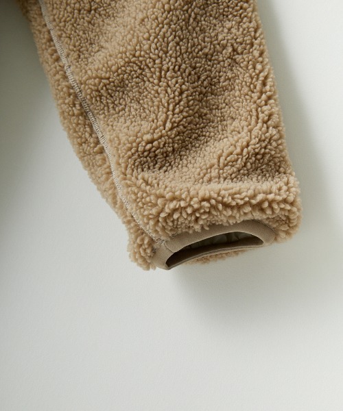 GYMPHLEX（ジムフレックス）の「[GYMPHLEX/ジムフレックス] COZY LIGHT ボアフリースブルゾン（ブルゾン・レディース・チャコールグレー/ベージュ/オフホワイト・M/L）」の4枚目の写真