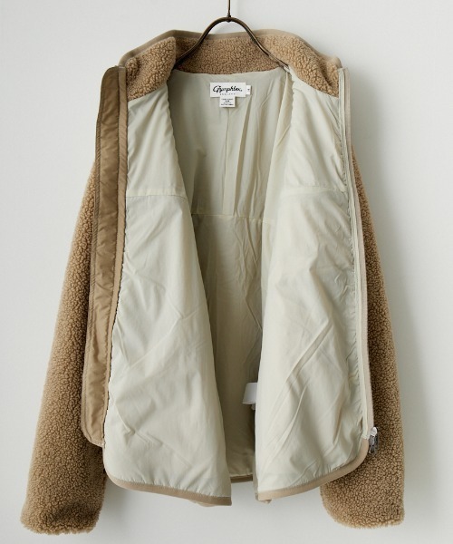 GYMPHLEX（ジムフレックス）の「[GYMPHLEX/ジムフレックス] COZY LIGHT ボアフリースブルゾン（ブルゾン・レディース・チャコールグレー/ベージュ/オフホワイト・M/L）」の6枚目の写真