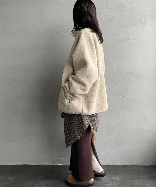 GYMPHLEX/ジムフレックス] COZY LIGHT ボアフリースブルゾン（ブルゾン