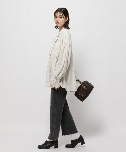 niko and...（ニコアンド）の「2WAYボウタイチェックブラウス（シャツ/ブラウス・レディース・ネイビー/アイボリー/オフホワイト・FREE）」の11枚目の写真