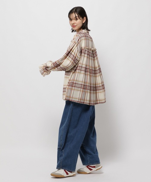 niko and...（ニコアンド）の「2WAYボウタイチェックブラウス（シャツ/ブラウス・レディース・ネイビー/アイボリー/オフホワイト・FREE）」の14枚目の写真