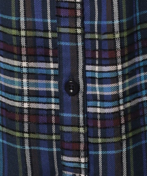 niko and...（ニコアンド）の「2WAYボウタイチェックブラウス（シャツ/ブラウス・レディース・ネイビー/アイボリー/オフホワイト・FREE）」の7枚目の写真