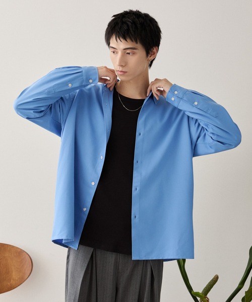 LUCY(ルーシー)の「LUCY/ルーズシルエットボックスシャツ(シャツ/ブラウス・メンズ・オフホワイト/チャコールグレー/ブルー・MEDIUM/LARGE)」の18枚目の写真