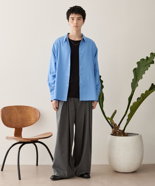 LUCY(ルーシー)の「LUCY/ルーズシルエットボックスシャツ(シャツ/ブラウス・メンズ・オフホワイト/チャコールグレー/ブルー・MEDIUM/LARGE)」の22枚目の写真