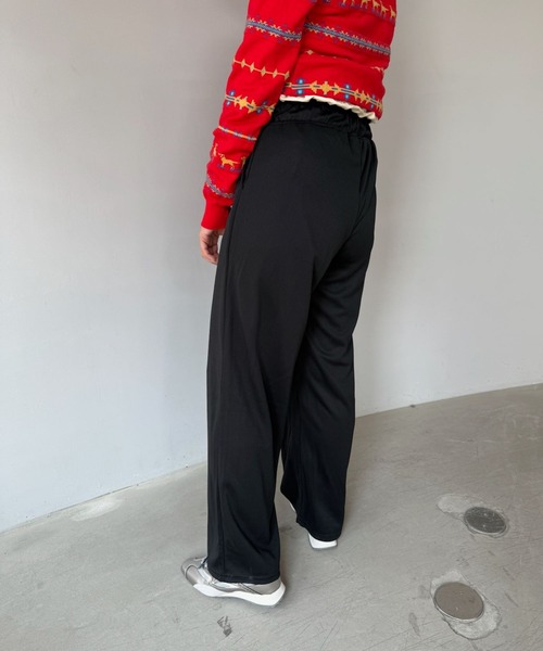 SANSeLF】フリル スウェットパンツ ドローストリング ワイドシルエット