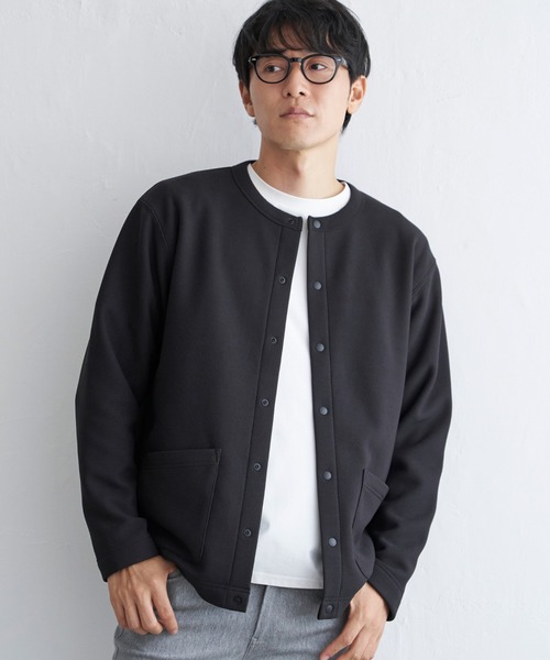 ikka（イッカ）の「【親子コーデ】ボンディングクルーネックカーディガン（カーディガン/ボレロ・メンズ・ブラック/ベージュ/チャコールグレー/ライム・XL/L/M/S）」の6枚目の写真