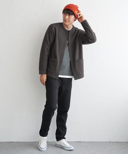 ikka（イッカ）の「【親子コーデ】ボンディングクルーネックカーディガン（カーディガン/ボレロ・メンズ・ブラック/ベージュ/チャコールグレー/ライム・XL/L/M/S）」の8枚目の写真