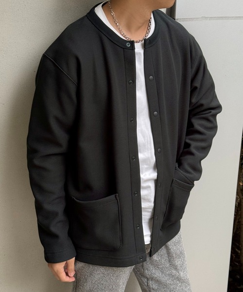 ikka（イッカ）の「【親子コーデ】ボンディングクルーネックカーディガン（カーディガン/ボレロ・メンズ・ブラック/ベージュ/チャコールグレー/ライム・XL/L/M/S）」の12枚目の写真