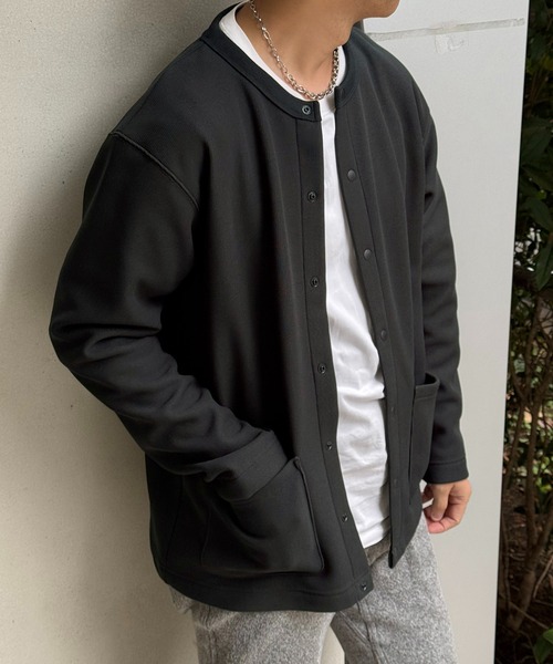 ikka（イッカ）の「【親子コーデ】ボンディングクルーネックカーディガン（カーディガン/ボレロ・メンズ・ブラック/ベージュ/チャコールグレー/ライム・XL/L/M/S）」の13枚目の写真