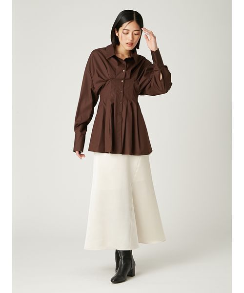 FRAY I.D（フレイアイディー）の「サテンナロースカート（スカート・レディース・アイボリー/オレンジ/ブラック・1/0）」の14枚目の写真