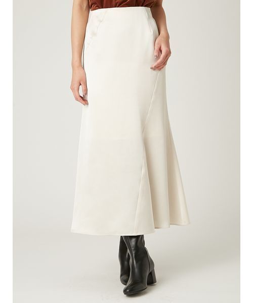 FRAY I.D（フレイアイディー）の「サテンナロースカート（スカート・レディース・アイボリー/オレンジ/ブラック・1/0）」の2枚目の写真