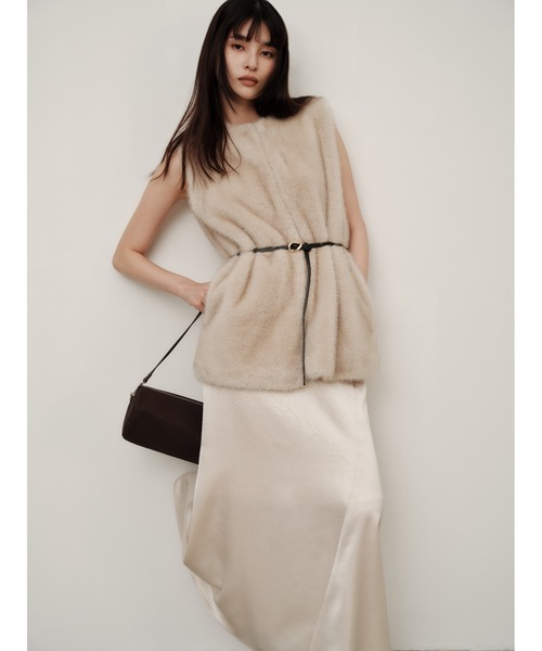 FRAY I.D（フレイアイディー）の「サテンナロースカート（スカート・レディース・アイボリー/オレンジ/ブラック・1/0）」の20枚目の写真