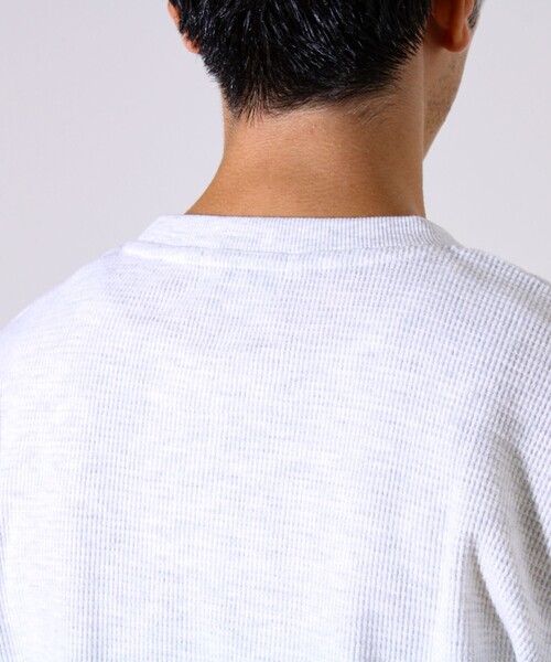 GLOSTER（グロスター）の「【レイヤードに最適】起毛ワッフル 裾ドロストロンT（Tシャツ/カットソー・メンズ・チャコールグレー/ネイビー/ヘザーグレー・M/L/XL）」の15枚目の写真
