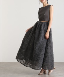 ミモレ丈&ノースリーブ フォーマル チュール モコモコ セットアップ バックジップセレモニー 結婚式 二次会 パーティー ドレス オケージョンドレス 同窓会 成人式 お呼ばれ 謝恩会 20代 30代